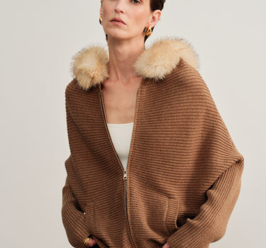 Batwing-Sleeve Hooded Sweater