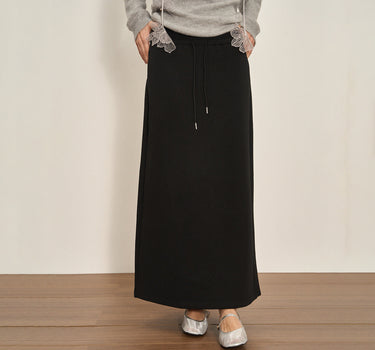 Reversible Style High-Waisted Black Skirt