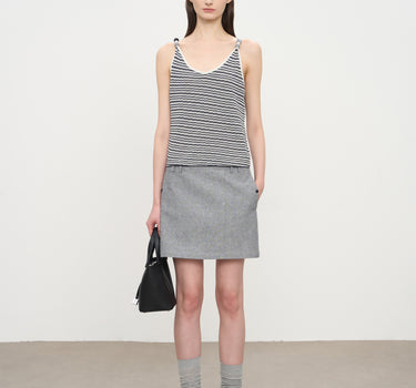 Slim-Fit Tencel-Linen Striped V-Neck Tank Top