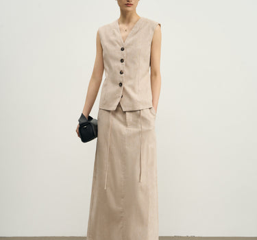 Relaxed Artistic Vest Set for Work & Leisure