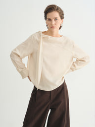 Minimalist Lyocell Linen Trench Coat