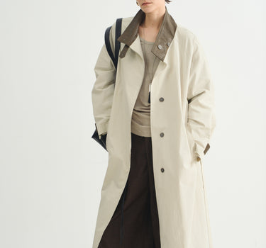 Classic Long Stand Collar Trench Coat