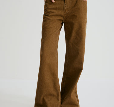 High-Waisted Flared Denim Pants