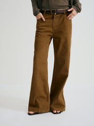 High-Waisted Flared Denim Pants