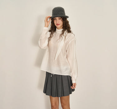 Elegant Tie-Front Cotton Blouse
