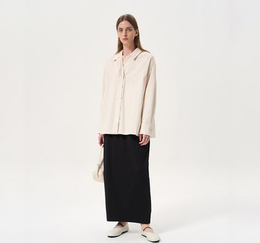 Timeless Cotton-Linen Blend Shirt with Wooden Button Detail