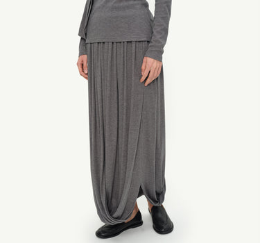 Silk Draped Asymmetric Skirt