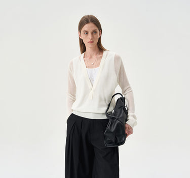 Breathable and Lightweight Knit Patchwork Sweater