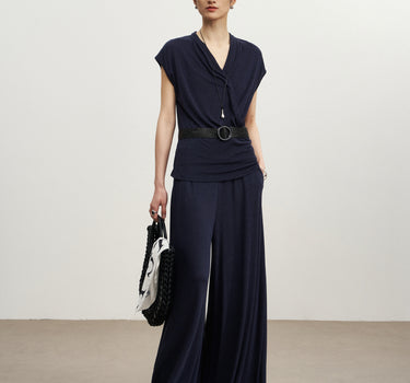 Elegant V-Neck Two-Piece Set for Women