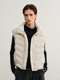 90% Down Stand-Up Collar Quilted Puffer Vest
