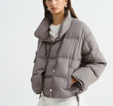 Women’s Cropped High-Collar 90% Down Short Jacket
