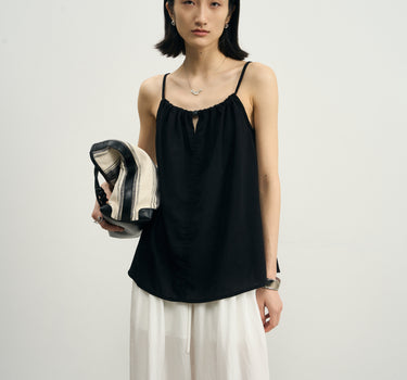 Relaxed A-Line Linen Blend Blouse