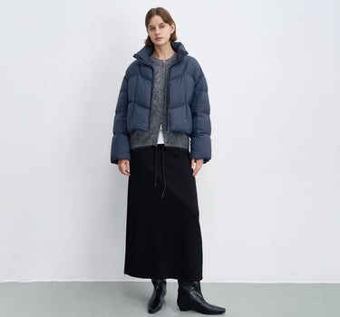 Women’s Cropped Down Jacket with High Collar