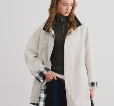 Retro-Style Cotton Trench Coat