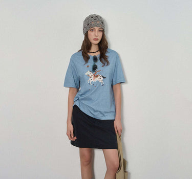 Casual Letter T-Shirt with Whimsical Graphic Print