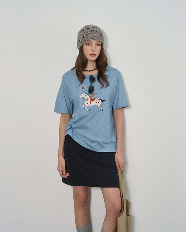 Casual Letter T-Shirt with Whimsical Graphic Print