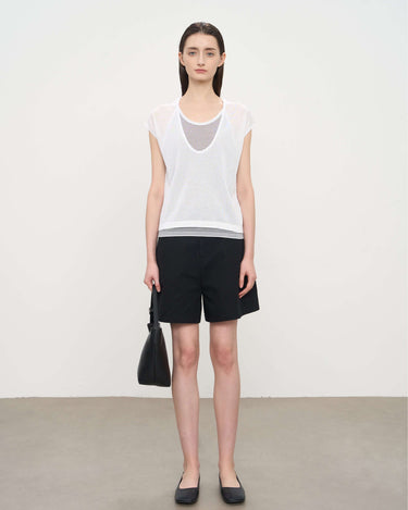 Black A-Line Cropped Cotton Pants