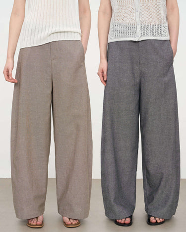 Minimalist Earth Tone Wide-Leg Pants