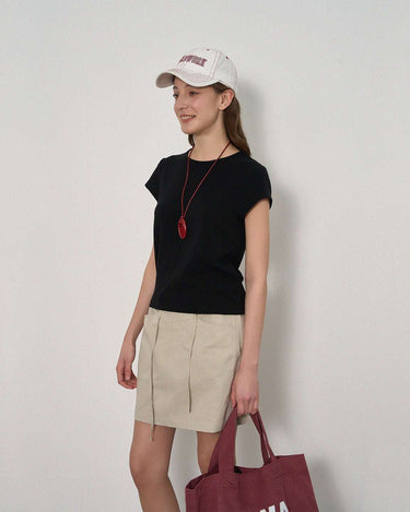 Crew Neck Cap Sleeve T-Shirt