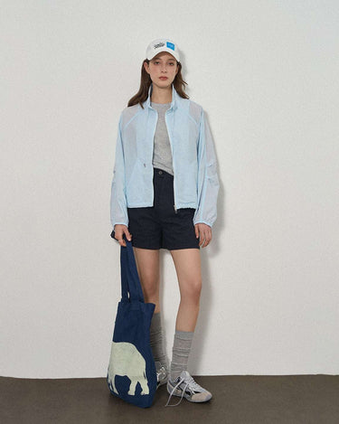 Split Stand Collar Jacket with Lightweight Sun Protection