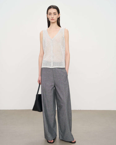 Minimalist Earth Tone Wide-Leg Pants