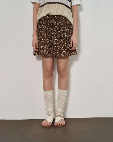 Vintage Floral Pleated Skirt for Spring and Summer