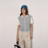 Patchwork Collar Zipper Short Sleeve: Retro Meets Modern