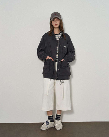 Workwear-Inspired Casual Jacket with Utility Pockets