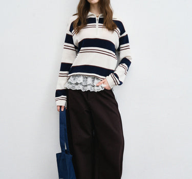 Classic Wide-Stripe Long-Sleeve Sweater