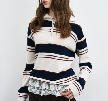 Classic Wide-Stripe Long-Sleeve Sweater