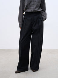Straight-Leg High-Waisted Wide-Leg Pants