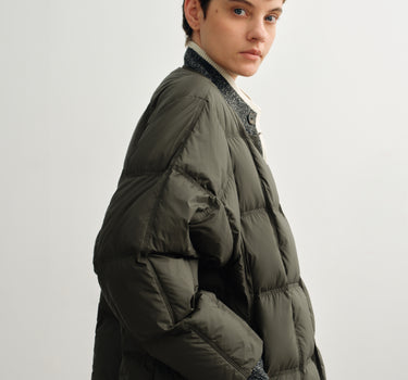 Oversized Merino Two-Piece Style Quilted Down Jacket