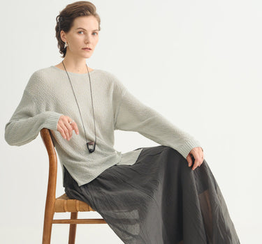 Breathable Linen Blend Knit Sweater for Women