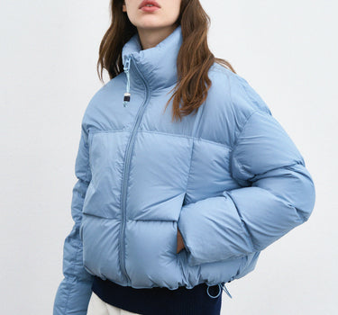 Cozy Short Puffer Jacket with High Collar Design