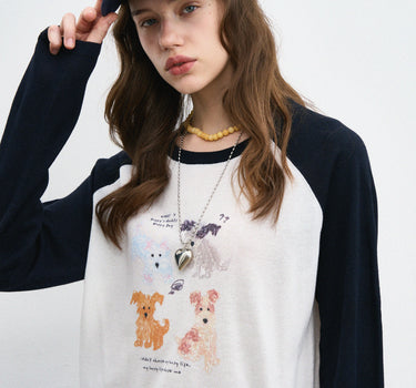 Oversized Raglan Crewneck Sweatshirt for Women