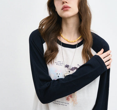 Oversized Raglan Crewneck Sweatshirt for Women