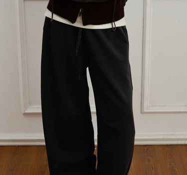 Knit Straight-Leg Drawstring Pants for Effortless Chic