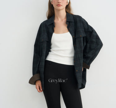 Color Block Checkered Cotton Shirt