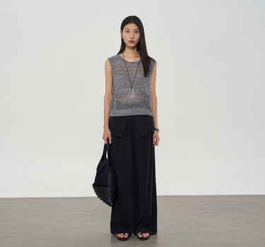 Lightweight Openwork Mesh Knit Vest