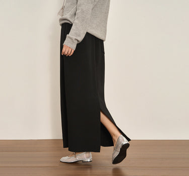 Reversible Style High-Waisted Black Skirt