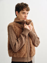 Plush Stand-Collar Fur Vest