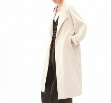 Vintage Brown Long Trench Coat with Waist Tie