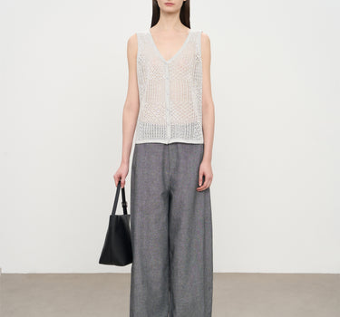 Lightweight Layering Lace-Up Open-Front Tank Top