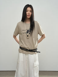 Leopard-Print Puppy Letter T-Shirt
