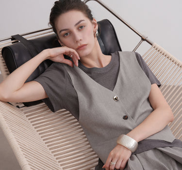 Casual Workwear Cotton Two-Piece Set