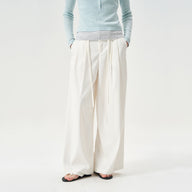 High-Waisted Wide-Leg Drapey Drawstring Pants