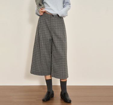 Slimming Straight-Leg Plaid Casual Pants