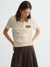 Fitted Patchwork Sweater for Work and Casual Wear