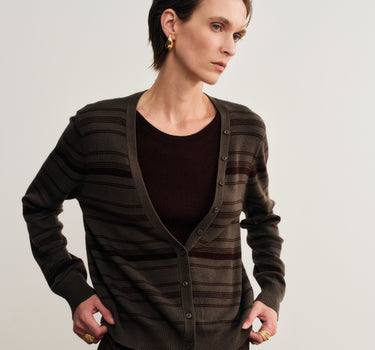 Vintage-Inspired Color-Block Knit Top