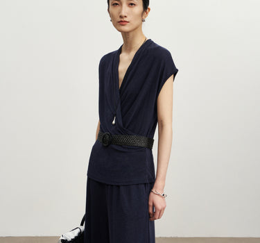 Elegant V-Neck Two-Piece Set for Women